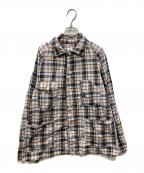 POST O'ALLSポストオーバーオールズ）の古着「WORK SHIRT」｜ブラウン×ネイビー