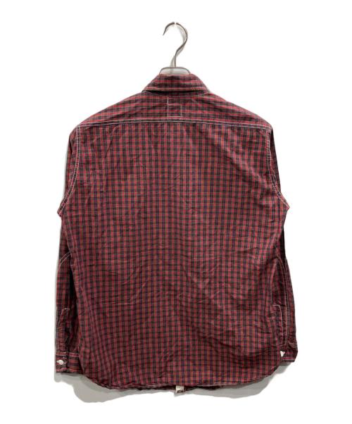 POST O'ALLS（ポストオーバーオールズ）POST O'ALLS (ポストオーバーオールズ) WORK SHIRT レッド サイズ:Ｌの古着・服飾アイテム