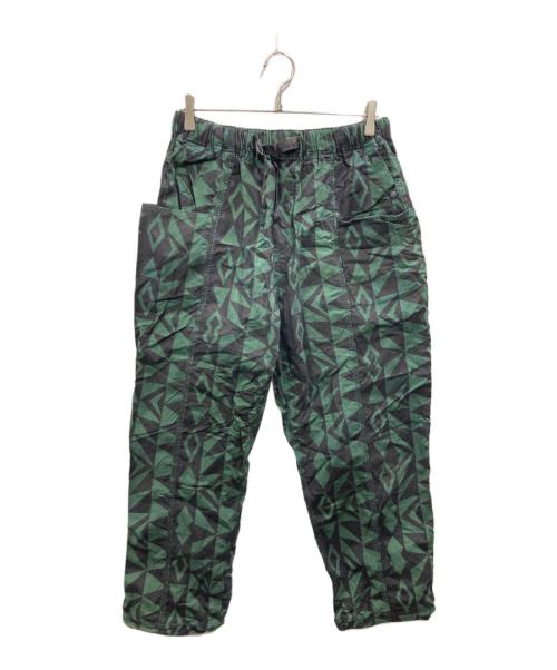 South2 West8（サウスツー ウエストエイト）South2 West8 (サウスツー ウエストエイト) Belted C.S.Pant - Cotton Ripstop / Printed ブラック×グリーン サイズ:Lの古着・服飾アイテム