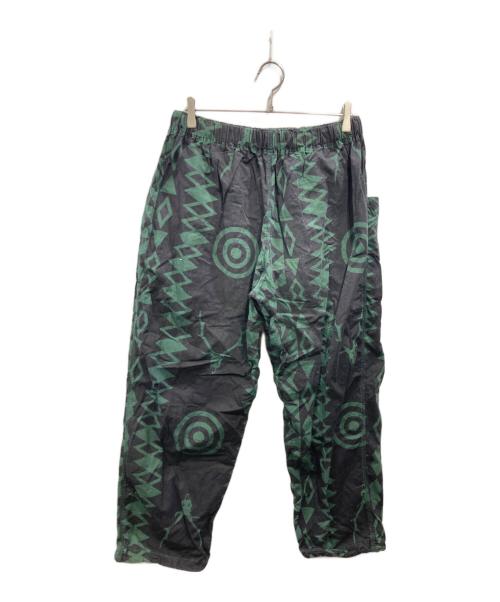 South2 West8（サウスツー ウエストエイト）South2 West8 (サウスツー ウエストエイト) Belted C.S.Pant - Cotton Ripstop / Printed ブラック×グリーン サイズ:Lの古着・服飾アイテム