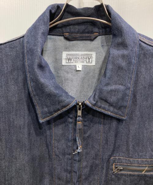 Engineered Garments WORKADAY（エンジニアドガーメンツ ワーカーデイ）Engineered Garments WORKADAY (エンジニアドガーメンツ ワーカーデイ) Short Jacket - Indigo Industrial 8oz Denim インディゴ サイズ:Lの古着・服飾アイテム