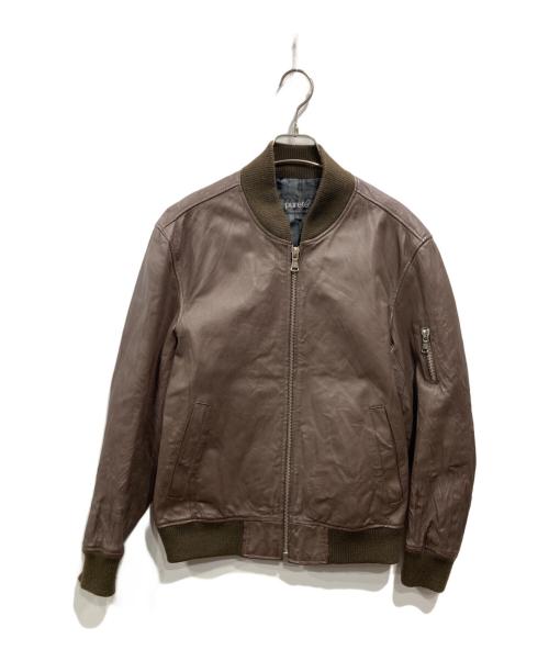 pureté（ピュルテ）pureté (ピュルテ) レザーブルゾン ブラウン サイズ:Lの古着・服飾アイテム