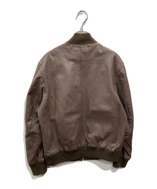 pureté（ピュルテ）pureté (ピュルテ) レザーブルゾン ブラウン サイズ:Lの古着・服飾アイテム