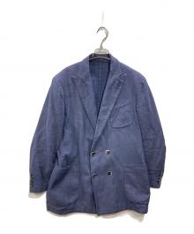 LARDINI（ラルディーニ）の古着「コットンレーヨン ダブルジャケット」｜ネイビー