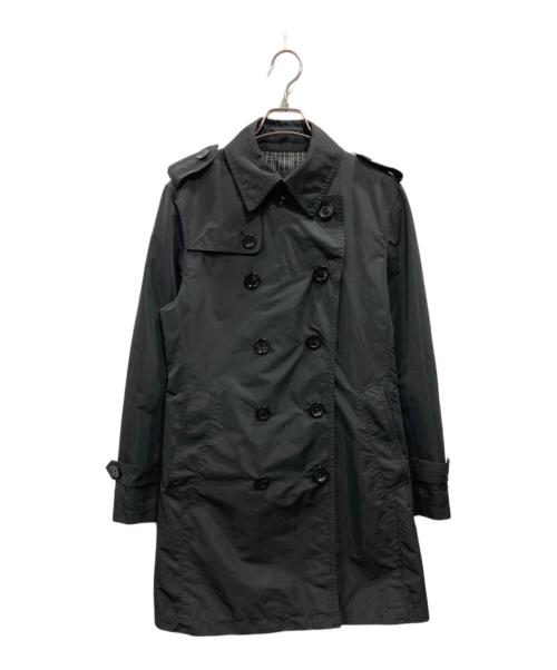 BURBERRY BLACK LABEL（バーバリーブラックレーベル）BURBERRY BLACK LABEL (バーバリーブラックレーベル) ミドル丈トレンチコート ブラック サイズ:Mの古着・服飾アイテム