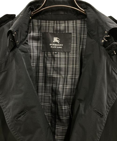 BURBERRY BLACK LABEL（バーバリーブラックレーベル）BURBERRY BLACK LABEL (バーバリーブラックレーベル) ミドル丈トレンチコート ブラック サイズ:Mの古着・服飾アイテム
