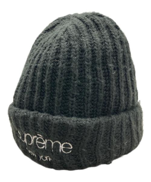 SUPREME（シュプリーム）Supreme (シュプリーム) Classic Logo Chunky Ribbed Beanie ブラックの古着・服飾アイテム