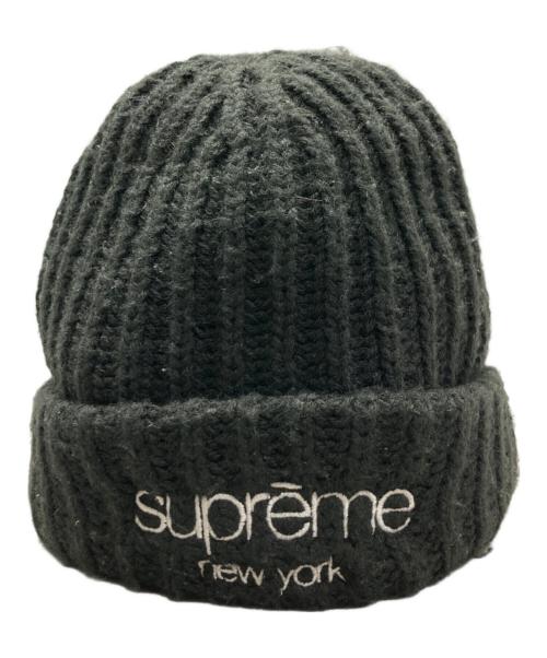 SUPREME（シュプリーム）Supreme (シュプリーム) Classic Logo Chunky Ribbed Beanie ブラックの古着・服飾アイテム