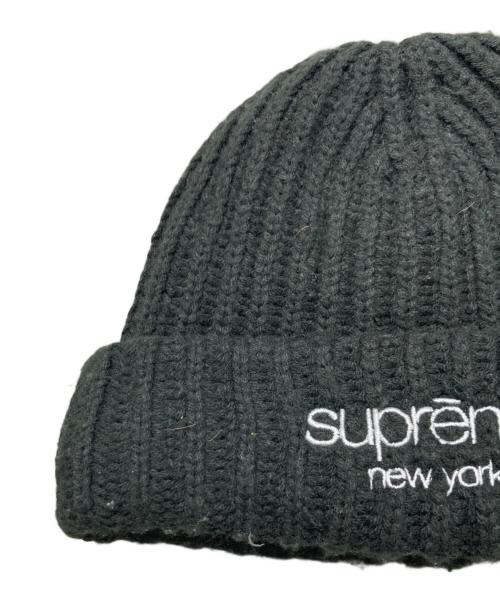 SUPREME（シュプリーム）Supreme (シュプリーム) Classic Logo Chunky Ribbed Beanie ブラックの古着・服飾アイテム