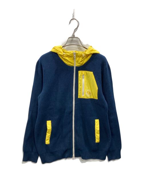 JACK BUNNY（ジャックバニー）JACK BUNNY (ジャックバニー) ニットジップパーカー ネイビー×イエロー サイズ:5の古着・服飾アイテム