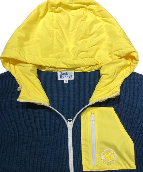 JACK BUNNY（ジャックバニー）JACK BUNNY (ジャックバニー) ニットジップパーカー ネイビー×イエロー サイズ:5の古着・服飾アイテム