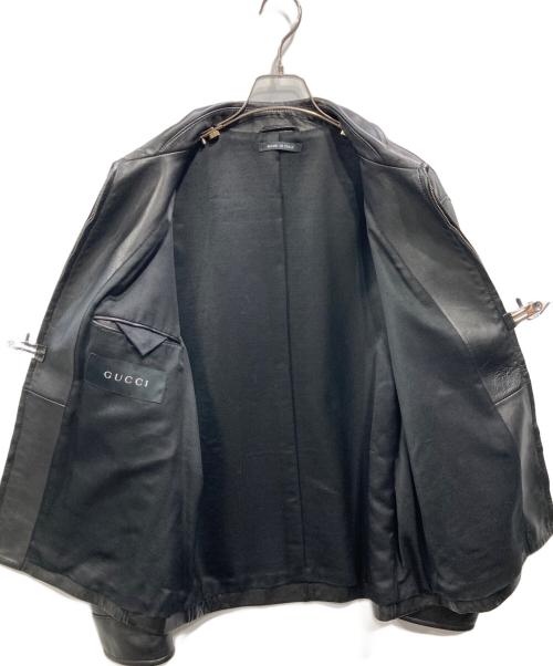 GUCCI（グッチ）GUCCI (グッチ) レザーブルゾン ブラック サイズ:50の古着・服飾アイテム
