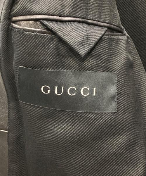 GUCCI（グッチ）GUCCI (グッチ) レザーブルゾン ブラック サイズ:50の古着・服飾アイテム