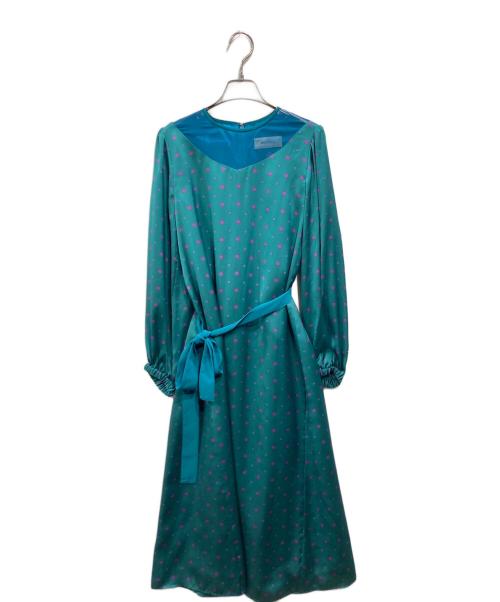 MUVEIL（ミュベール）MUVEIL (ミュベール) 小紋柄ワンピース グリーン サイズ:36の古着・服飾アイテム