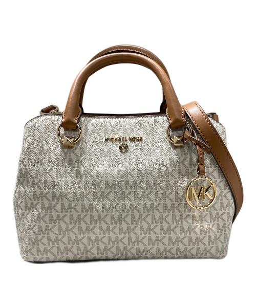 MICHAEL KORS（マイケルコース）MICHAEL KORS (マイケルコース) EDITH サッチェルスモール ホワイト×ブラウンの古着・服飾アイテム