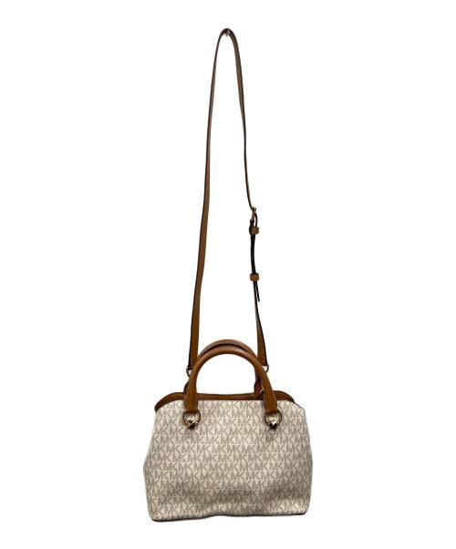 MICHAEL KORS（マイケルコース）MICHAEL KORS (マイケルコース) EDITH サッチェルスモール ホワイト×ブラウンの古着・服飾アイテム