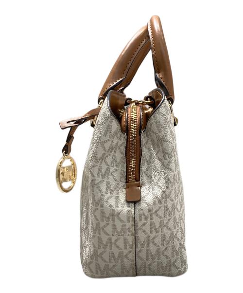 MICHAEL KORS（マイケルコース）MICHAEL KORS (マイケルコース) EDITH サッチェルスモール ホワイト×ブラウンの古着・服飾アイテム