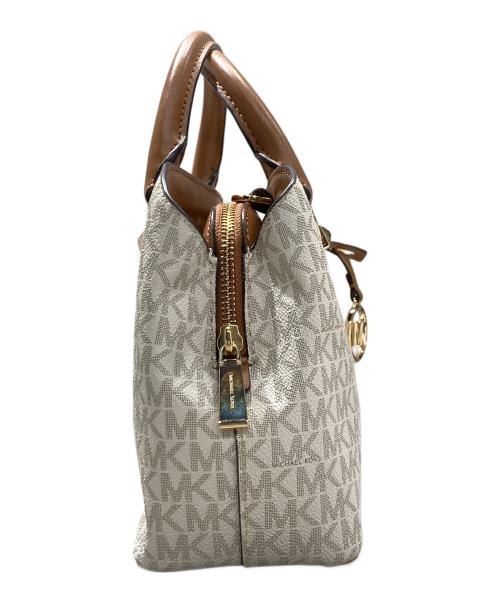 MICHAEL KORS（マイケルコース）MICHAEL KORS (マイケルコース) EDITH サッチェルスモール ホワイト×ブラウンの古着・服飾アイテム