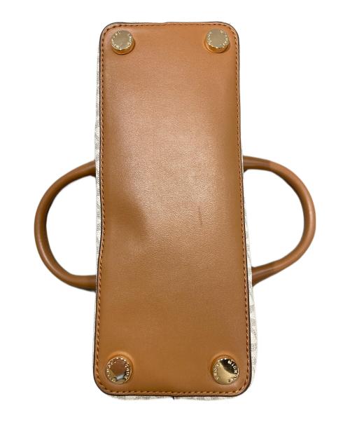MICHAEL KORS（マイケルコース）MICHAEL KORS (マイケルコース) EDITH サッチェルスモール ホワイト×ブラウンの古着・服飾アイテム