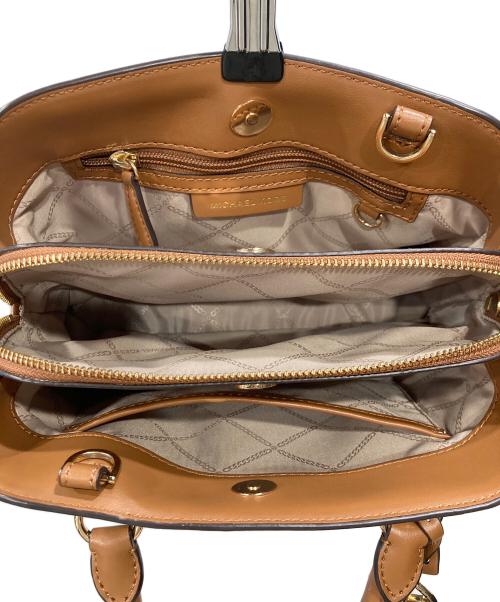 MICHAEL KORS（マイケルコース）MICHAEL KORS (マイケルコース) EDITH サッチェルスモール ホワイト×ブラウンの古着・服飾アイテム