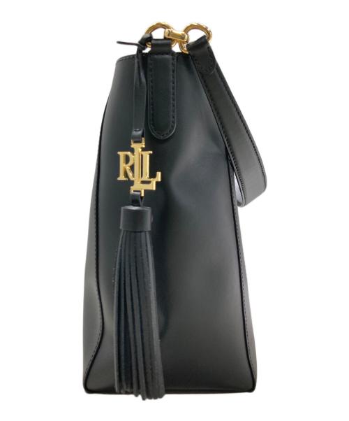 LAUREN RALPH LAUREN（ローレン ラルフ ローレン）LAUREN RALPH LAUREN (ローレン ラルフ ローレン) カウレザーショルダーバッグ ブラックの古着・服飾アイテム