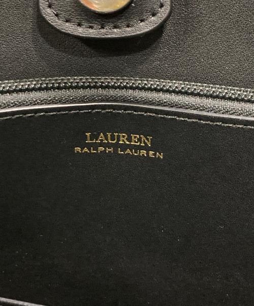 LAUREN RALPH LAUREN（ローレン ラルフ ローレン）LAUREN RALPH LAUREN (ローレン ラルフ ローレン) カウレザーショルダーバッグ ブラックの古着・服飾アイテム