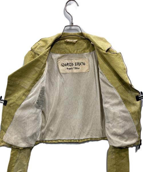 GIORGIO BRATO（ジョルジョブラッド）GIORGIO BRATO (ジョルジョブラッド) ダブルライダースジャケット イエロー サイズ:40の古着・服飾アイテム