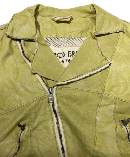 GIORGIO BRATO（ジョルジョブラッド）GIORGIO BRATO (ジョルジョブラッド) ダブルライダースジャケット イエロー サイズ:40の古着・服飾アイテム