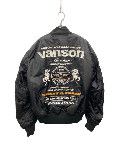 VANSON（バンソン）VANSON (バンソン) MA-1ジャケット ブラック サイズ:Mの古着・服飾アイテム