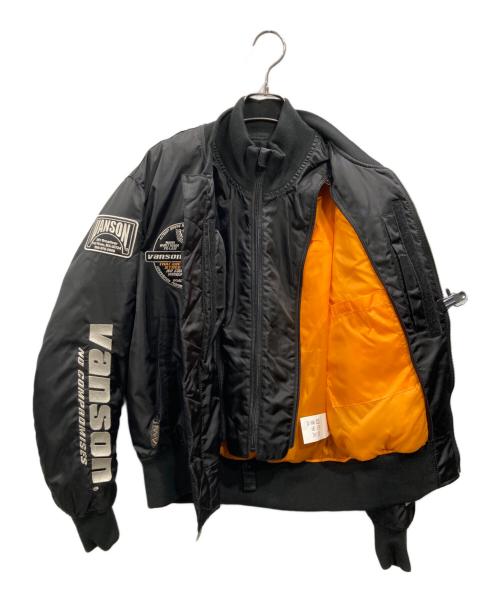 VANSON（バンソン）VANSON (バンソン) MA-1ジャケット ブラック サイズ:Mの古着・服飾アイテム