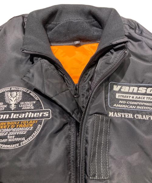 VANSON（バンソン）VANSON (バンソン) MA-1ジャケット ブラック サイズ:Mの古着・服飾アイテム