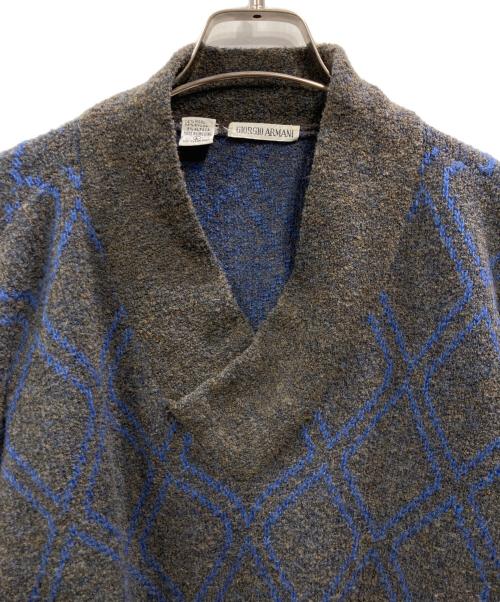 GIORGIO ARMANI（ジョルジオアルマーニ）GIORGIO ARMANI (ジョルジオアルマーニ) Vネックニット ブラウン サイズ:Lの古着・服飾アイテム