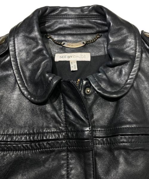 SEE BY CHLOE（シーバイクロエ）SEE BY CHLOE (シーバイクロエ) レザージャケット ブラック サイズ:44の古着・服飾アイテム