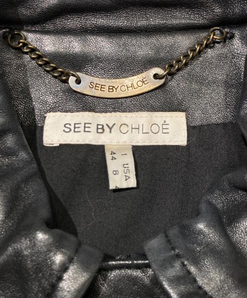 SEE BY CHLOE（シーバイクロエ）SEE BY CHLOE (シーバイクロエ) レザージャケット ブラック サイズ:44の古着・服飾アイテム