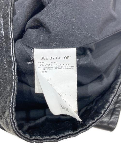 SEE BY CHLOE（シーバイクロエ）SEE BY CHLOE (シーバイクロエ) レザージャケット ブラック サイズ:44の古着・服飾アイテム