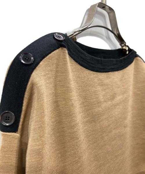 GUCCI（グッチ）GUCCI (グッチ) ショルダーボタン付きバイカラーニット ブラウン サイズ:XSの古着・服飾アイテム