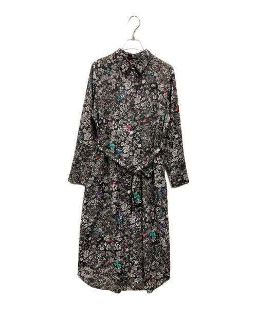 PS Paul Smith（ＰＳポールスミス）PS Paul Smith (ＰＳポールスミス) 花柄シャツワンピース ブラック サイズ:40の古着・服飾アイテム