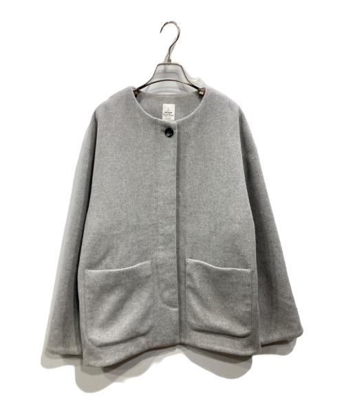 OUTDOOR PRODUCTS Usual Things（アウトドアプロダクツ ユージュアルシングス）OUTDOOR PRODUCTS Usual Things (アウトドアプロダクツ ユージュアルシングス) ノーカラーコクーンコート グレー サイズ:Fの古着・服飾アイテム