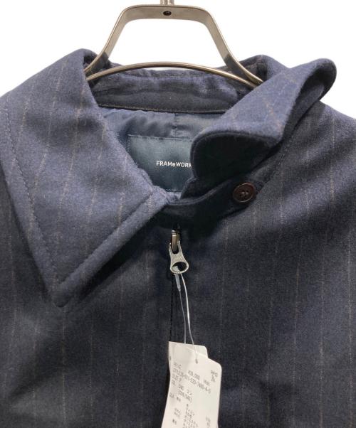FRAMeWORK（フレームワーク）FRAMeWORK (フレームワーク) WOOL-STRIPEスィングトップブルゾン ネイビー サイズ:free 未使用品の古着・服飾アイテム
