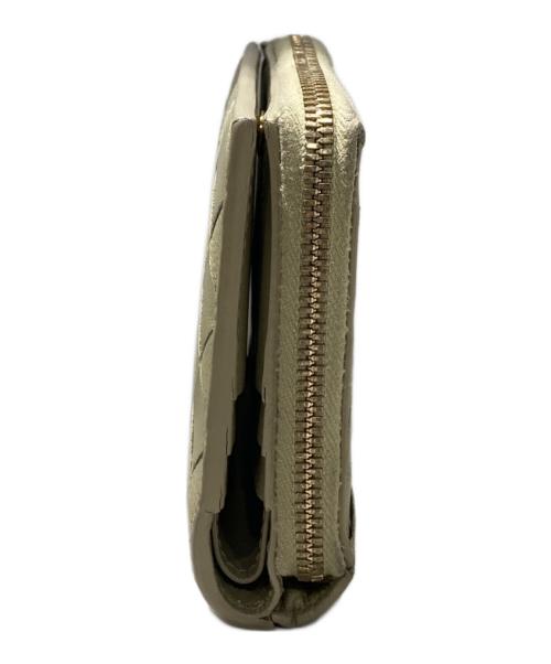 BOTTEGA VENETA（ボッテガベネタ）BOTTEGA VENETA (ボッテガベネタ) イントレチャート二つ折り財布 ベージュの古着・服飾アイテム