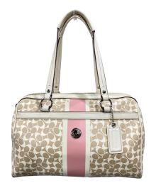 COACH（コーチ）の古着「チェルシー シグネチャー ジップ サッチェル」｜ベージュ