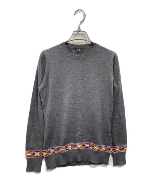 ETRO（エトロ）ETRO (エトロ) ラインニット グレー サイズ:40の古着・服飾アイテム