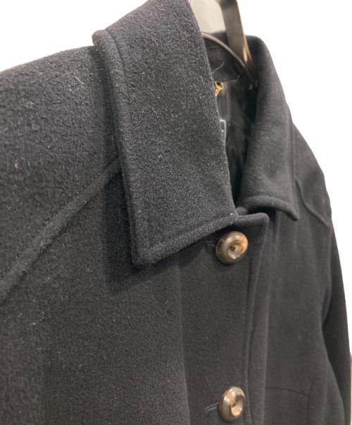 Salvatore Ferragamo（サルヴァトーレ フェラガモ）Salvatore Ferragamo (サルヴァトーレ フェラガモ) ヴァージンウール×カシミヤ ステンカラーコート ブラック サイズ:42の古着・服飾アイテム