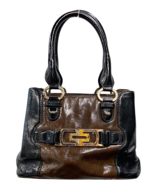BVLGARI（ブルガリ）BVLGARI (ブルガリ) パレンテシエナメルハンドバッグ ブラックの古着・服飾アイテム