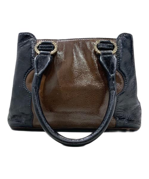 BVLGARI（ブルガリ）BVLGARI (ブルガリ) パレンテシエナメルハンドバッグ ブラックの古着・服飾アイテム