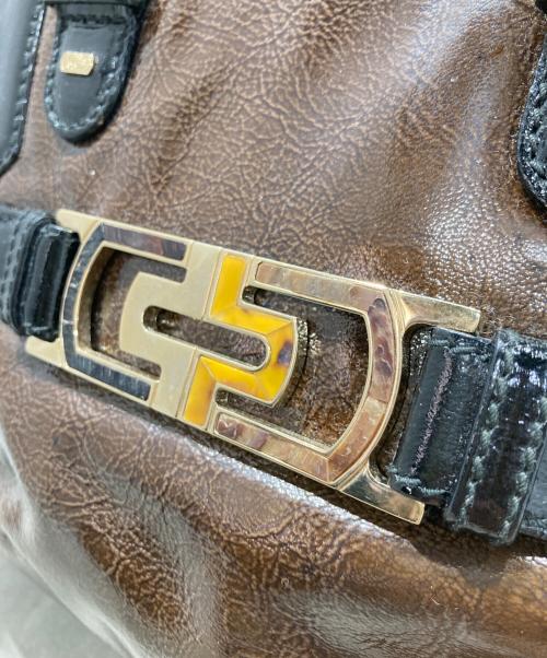 BVLGARI（ブルガリ）BVLGARI (ブルガリ) パレンテシエナメルハンドバッグ ブラックの古着・服飾アイテム