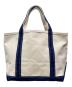 L.L.Bean (エルエルビーン) BOAT AND TOTE トートバッグ ホワイト×ネイビー サイズ:Reg 未使用品：8000円
