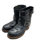 RED WINGレッドウィング）の古着「ショートエンジニアブーツ」｜ブラック