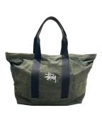 stussyステューシー）の古着「CANVAS EXTRA LARGE TOTE BAG」｜カーキ