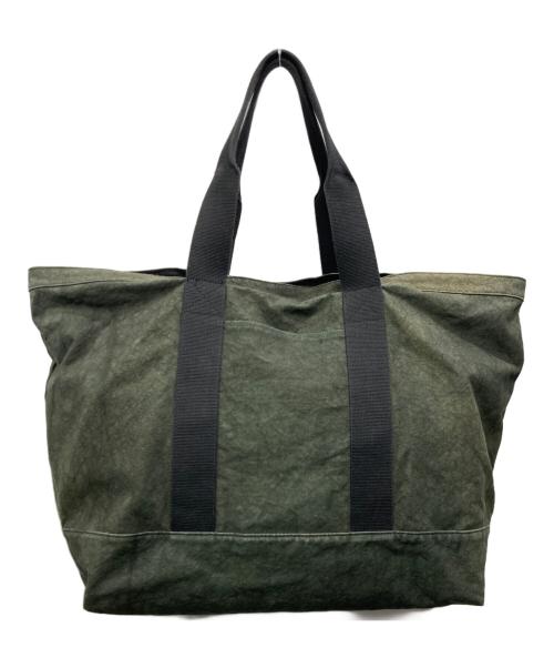 stussy（ステューシー）stussy (ステューシー) CANVAS EXTRA LARGE TOTE BAG カーキの古着・服飾アイテム